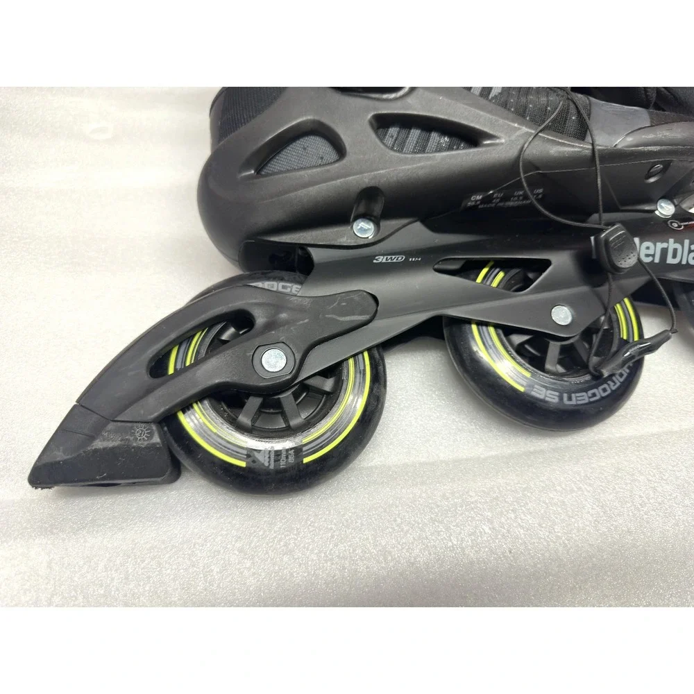 Used ROLLERBLADE Macroblade 110 3WD Black/Grey INLINE SKATES Men's Size 11.5